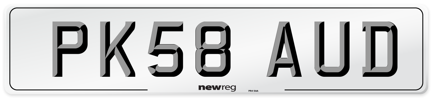 PK58 AUD Number Plate from New Reg